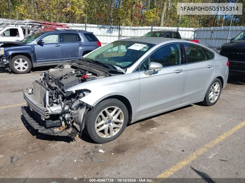 2016 Ford Fusion Se VIN: 1FA6P0HD5G5135314 Lot: 40567739