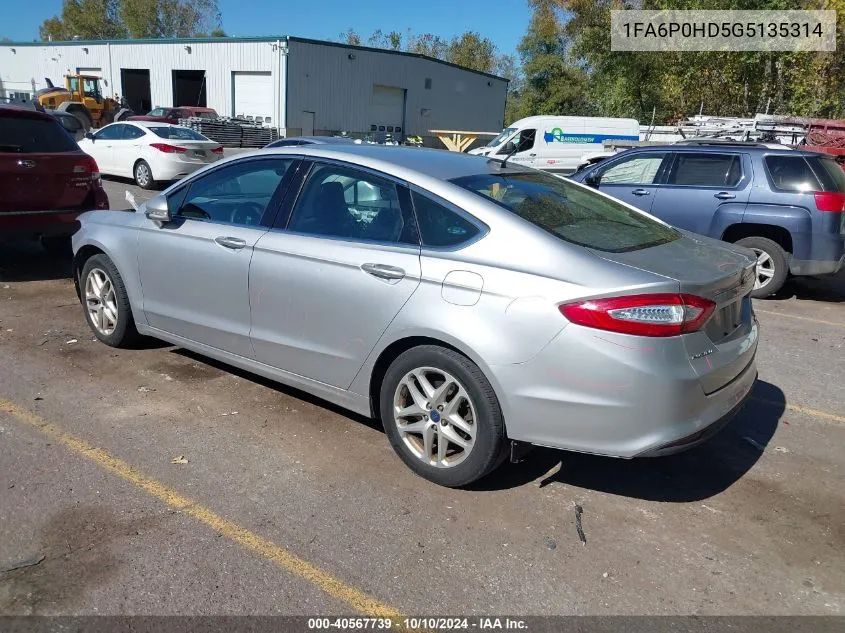 2016 Ford Fusion Se VIN: 1FA6P0HD5G5135314 Lot: 40567739