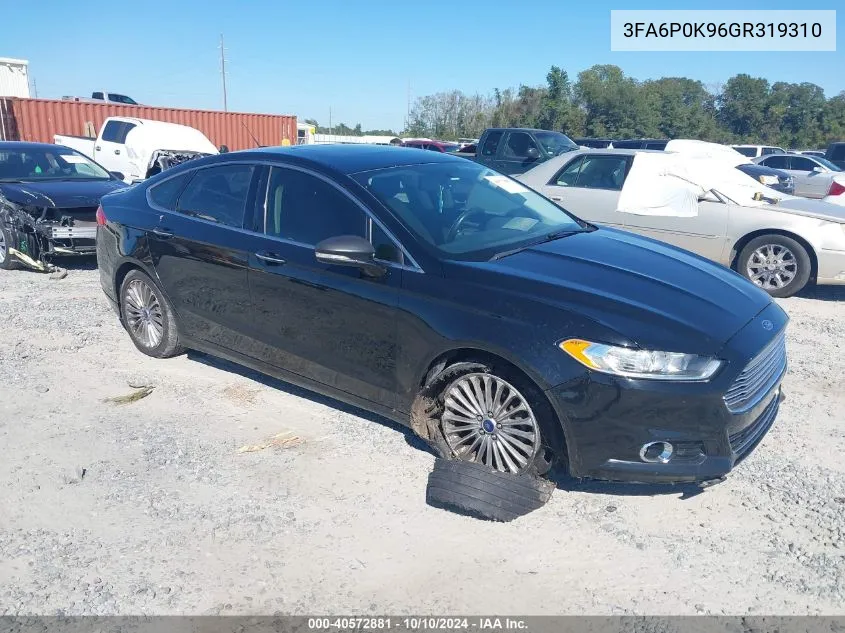 2016 Ford Fusion Titanium VIN: 3FA6P0K96GR319310 Lot: 40572881