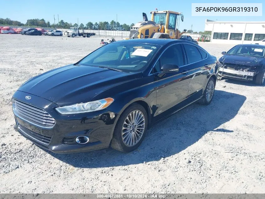 2016 Ford Fusion Titanium VIN: 3FA6P0K96GR319310 Lot: 40572881