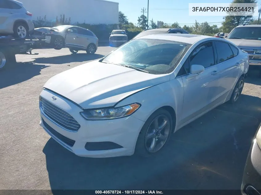 2016 Ford Fusion Se VIN: 3FA6P0H7XGR254421 Lot: 40578724