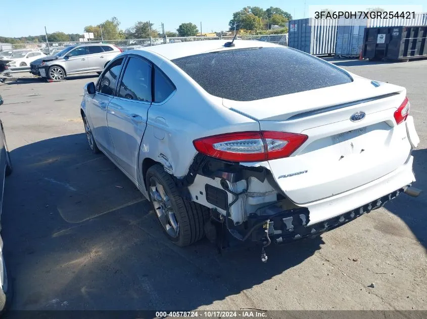 2016 Ford Fusion Se VIN: 3FA6P0H7XGR254421 Lot: 40578724