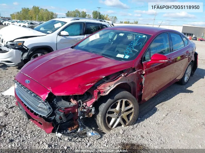 1FA6P0H70G5118950 2016 Ford Fusion Se