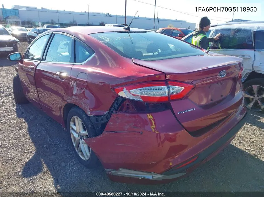 1FA6P0H70G5118950 2016 Ford Fusion Se