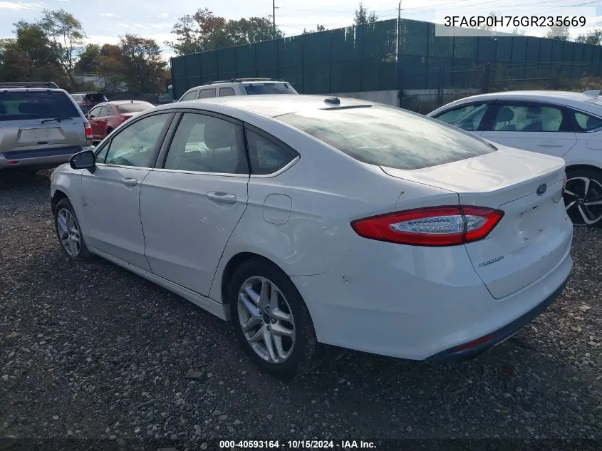 2016 Ford Fusion VIN: 3FA6P0H76GR235669 Lot: 40593164