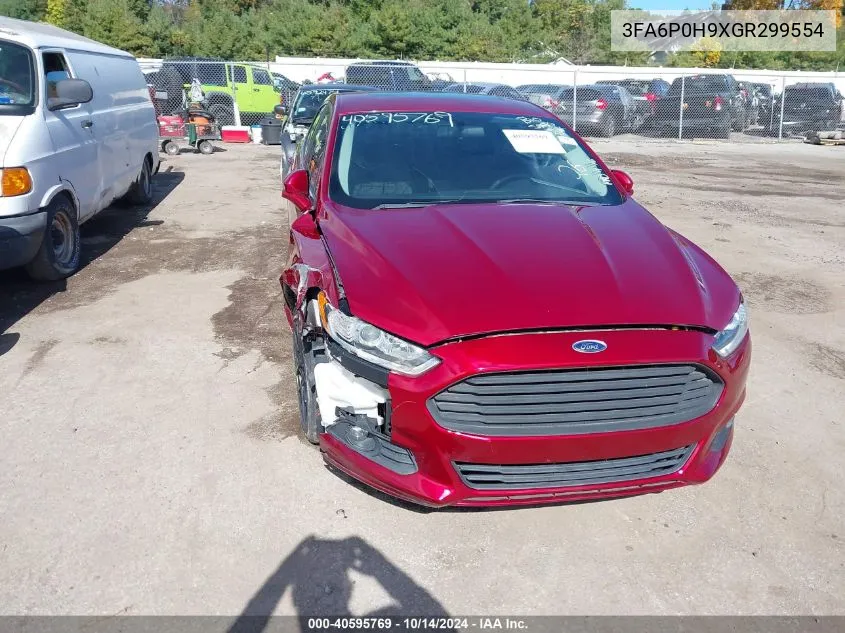 2016 Ford Fusion Se VIN: 3FA6P0H9XGR299554 Lot: 40595769