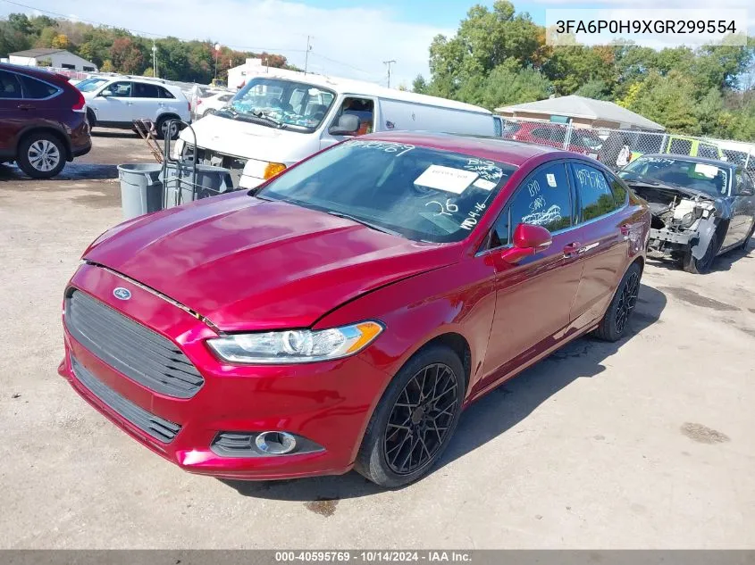 2016 Ford Fusion Se VIN: 3FA6P0H9XGR299554 Lot: 40595769