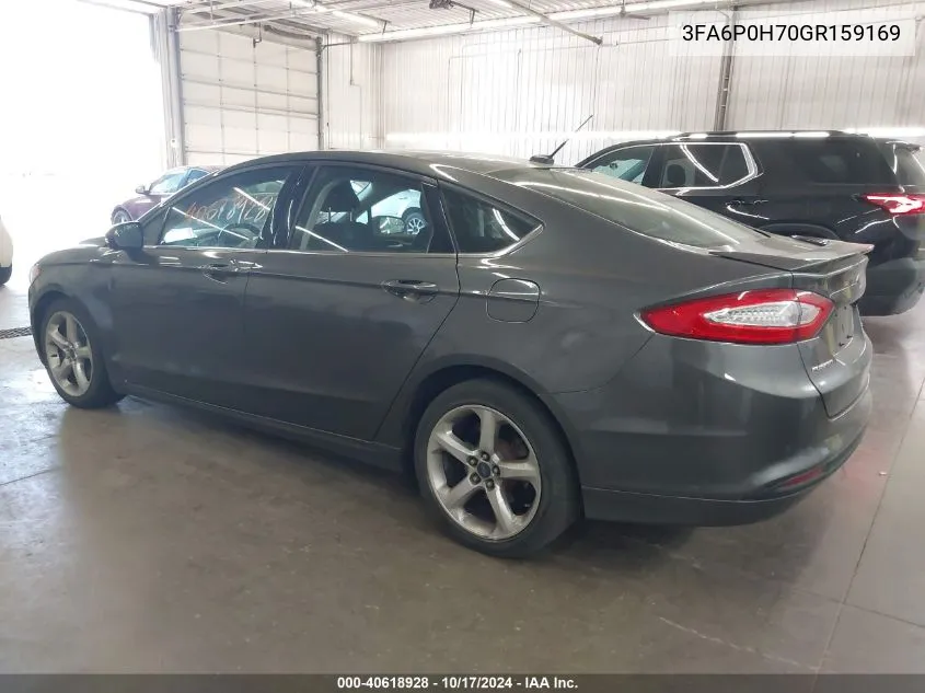 2016 Ford Fusion Se VIN: 3FA6P0H70GR159169 Lot: 40618928