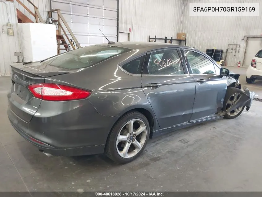 2016 Ford Fusion Se VIN: 3FA6P0H70GR159169 Lot: 40618928