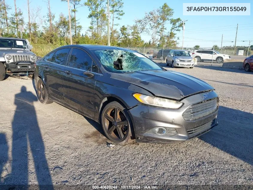 2016 Ford Fusion Se VIN: 3FA6P0H73GR155049 Lot: 40620245