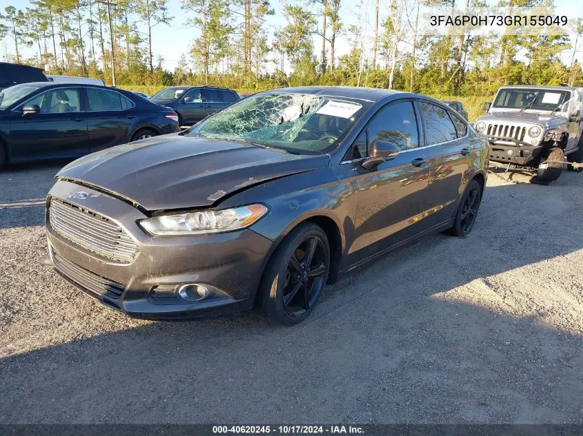 2016 Ford Fusion Se VIN: 3FA6P0H73GR155049 Lot: 40620245