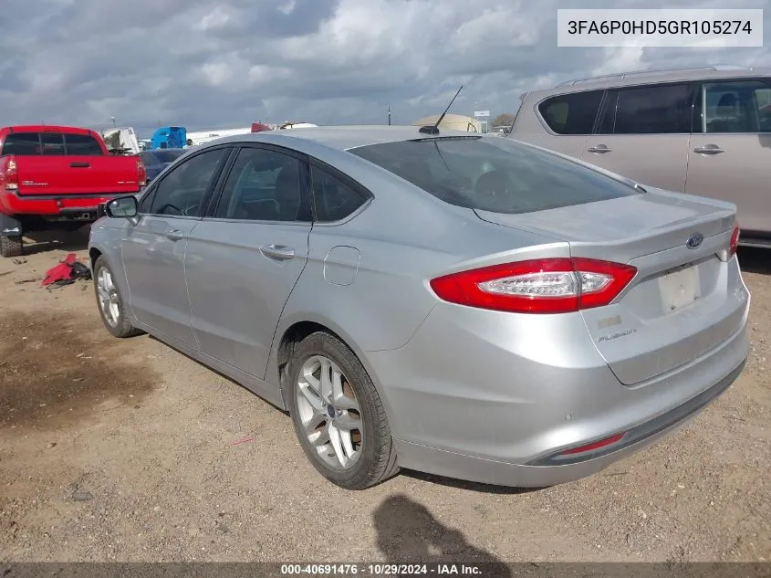 3FA6P0HD5GR105274 2016 Ford Fusion Se