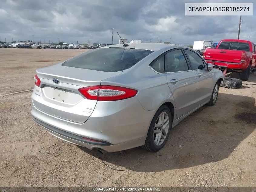 3FA6P0HD5GR105274 2016 Ford Fusion Se