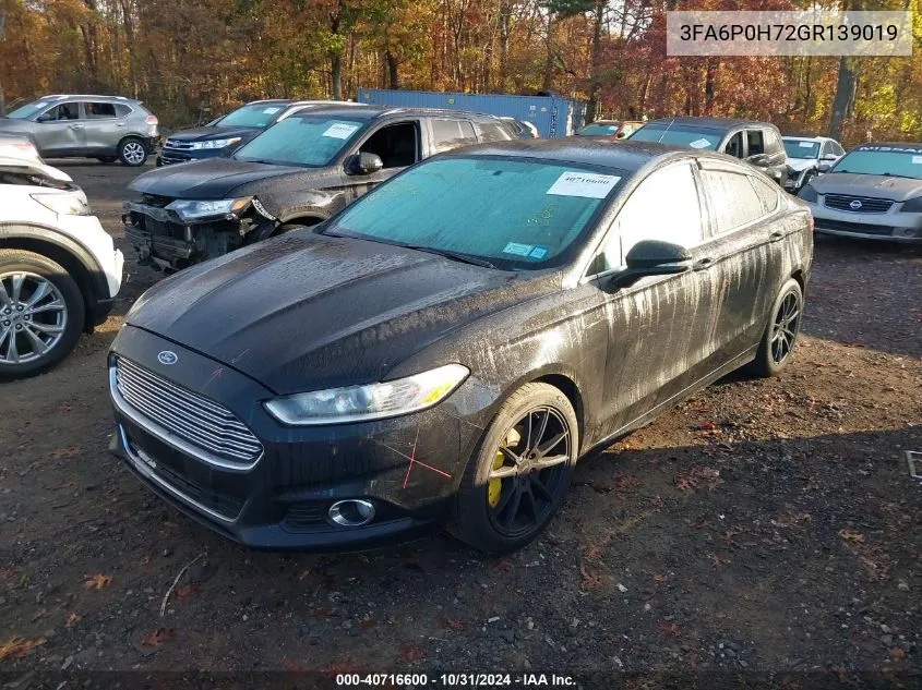 2016 Ford Fusion Se VIN: 3FA6P0H72GR139019 Lot: 40716600