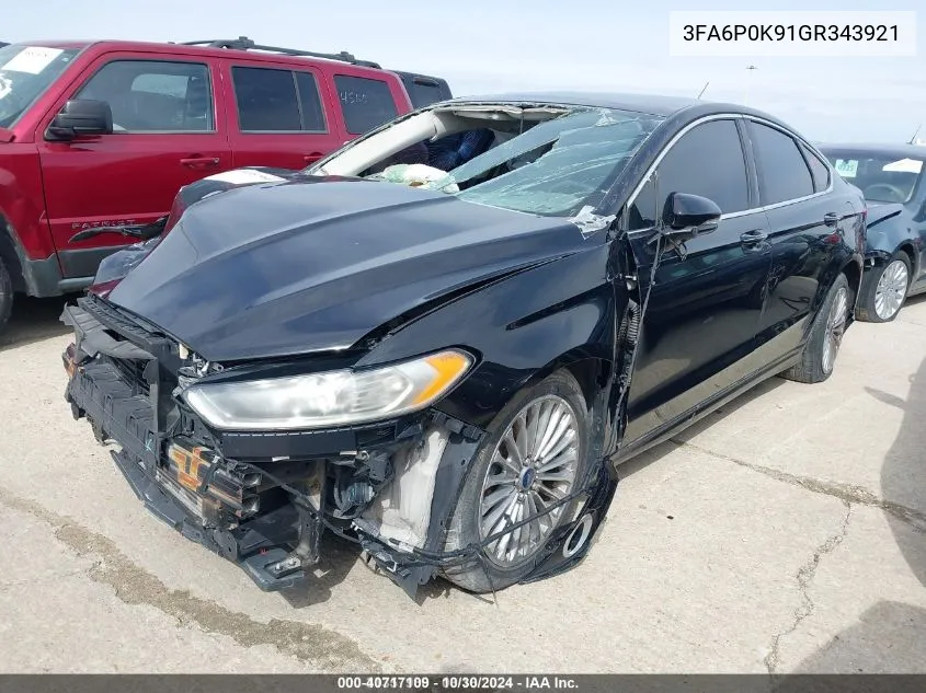 2016 Ford Fusion Titanium VIN: 3FA6P0K91GR343921 Lot: 40717109