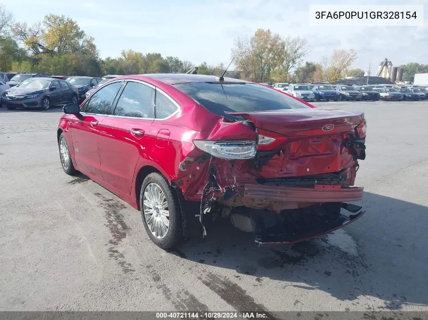 2016 Ford Fusion Energi Se Luxury VIN: 3FA6P0PU1GR328154 Lot: 40721144