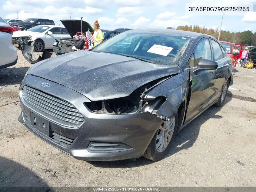 2016 Ford Fusion S VIN: 3FA6P0G79GR254265 Lot: 40725206