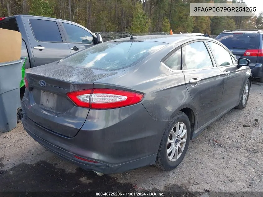 2016 Ford Fusion S VIN: 3FA6P0G79GR254265 Lot: 40725206