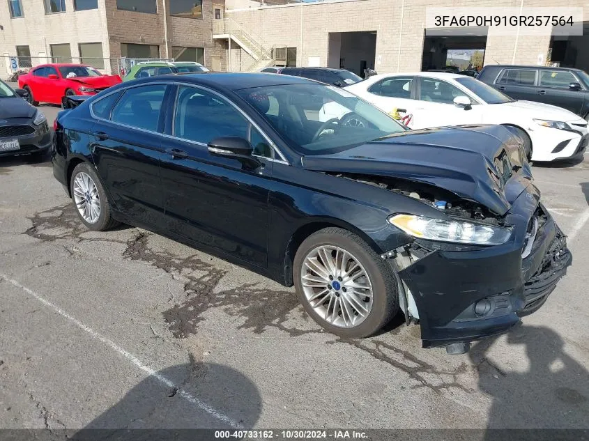 2016 Ford Fusion Se VIN: 3FA6P0H91GR257564 Lot: 40733162