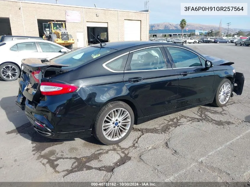 2016 Ford Fusion Se VIN: 3FA6P0H91GR257564 Lot: 40733162