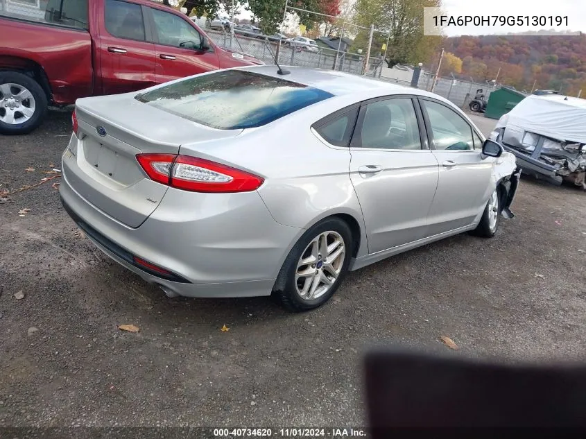 2016 Ford Fusion Se VIN: 1FA6P0H79G5130191 Lot: 40734620