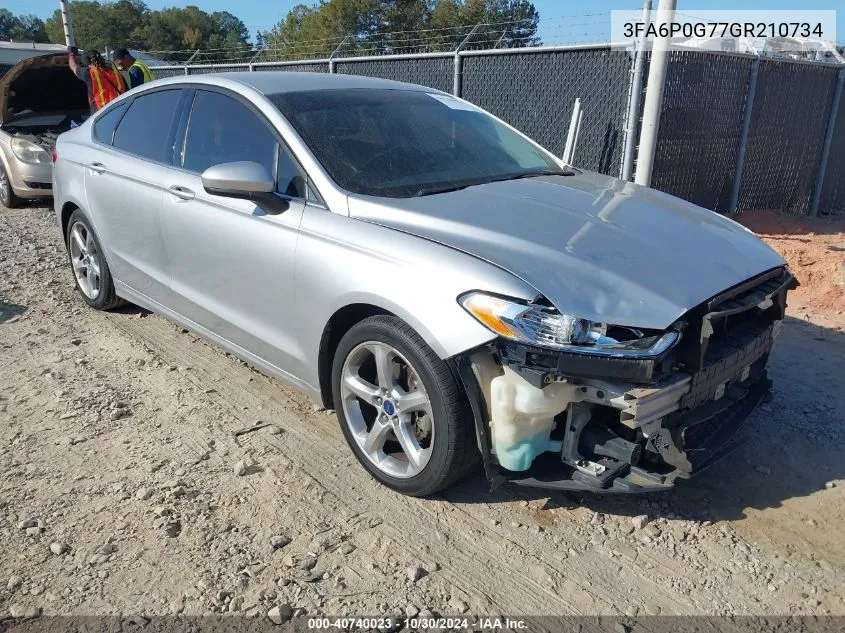 2016 Ford Fusion S VIN: 3FA6P0G77GR210734 Lot: 40740023