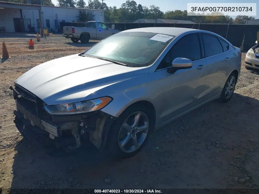 2016 Ford Fusion S VIN: 3FA6P0G77GR210734 Lot: 40740023