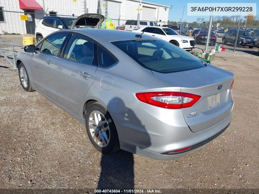 2016 Ford Fusion Se VIN: 3FA6P0H7XGR299228 Lot: 40743604