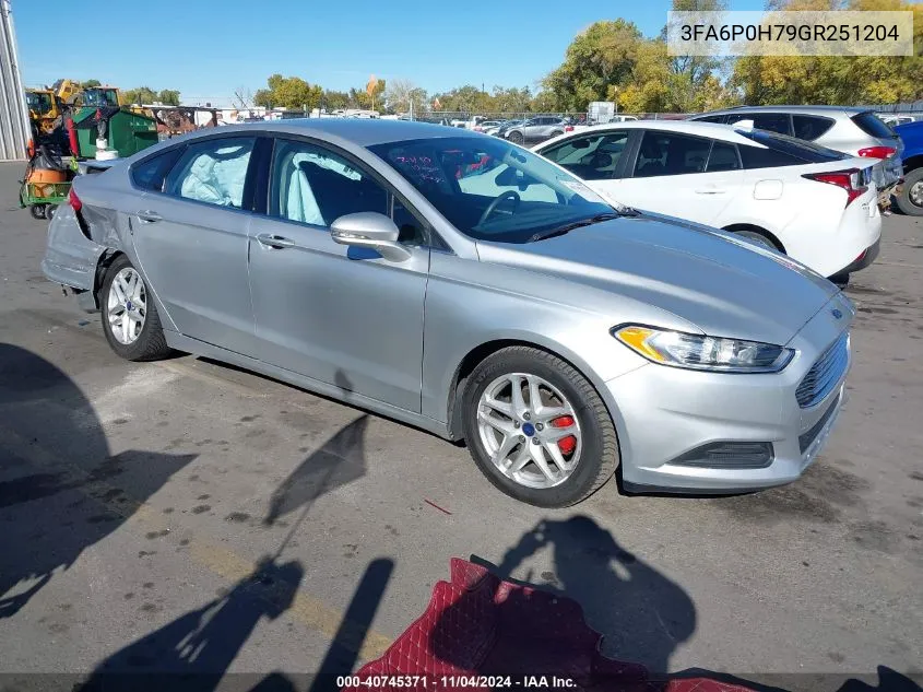 3FA6P0H79GR251204 2016 Ford Fusion Se