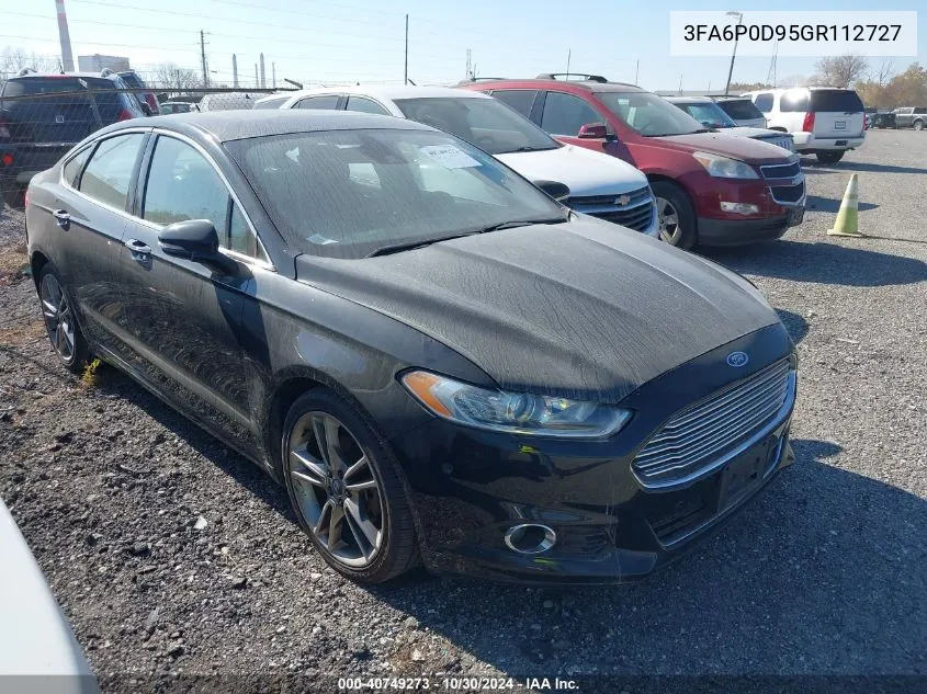 2016 Ford Fusion Titanium VIN: 3FA6P0D95GR112727 Lot: 40749273