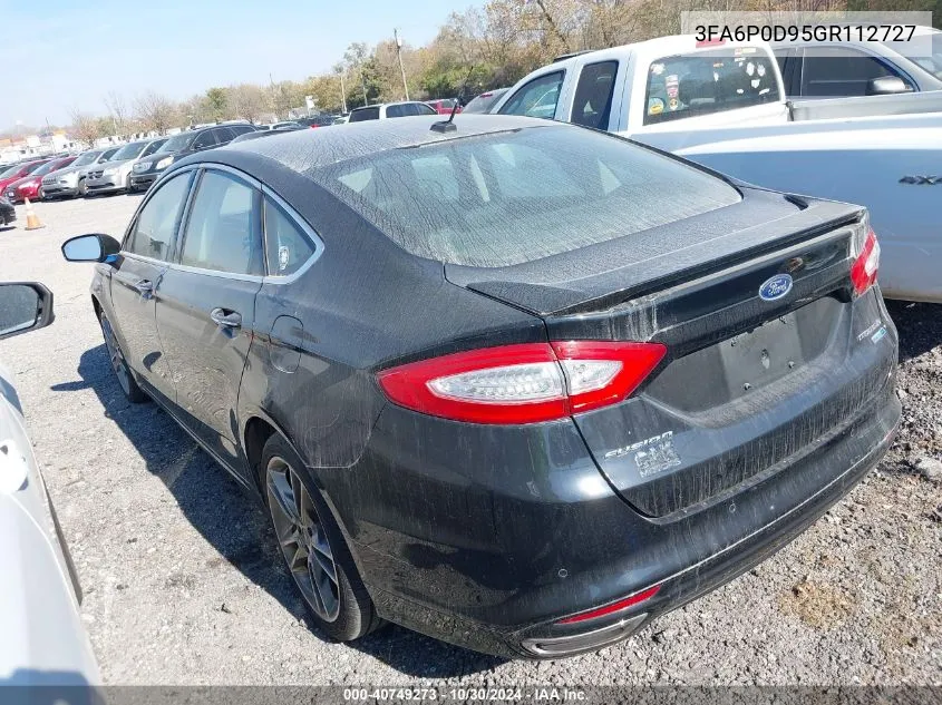 2016 Ford Fusion Titanium VIN: 3FA6P0D95GR112727 Lot: 40749273