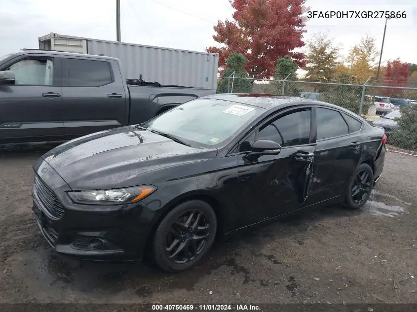 2016 Ford Fusion Se VIN: 3FA6P0H7XGR275866 Lot: 40750469