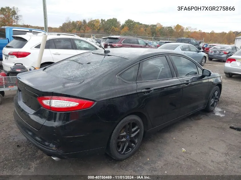 2016 Ford Fusion Se VIN: 3FA6P0H7XGR275866 Lot: 40750469