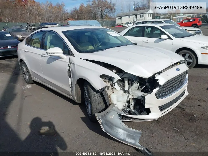 2016 Ford Fusion Se VIN: 3FA6P0T91GR349488 Lot: 40753182