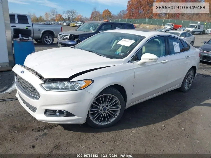 2016 Ford Fusion Se VIN: 3FA6P0T91GR349488 Lot: 40753182