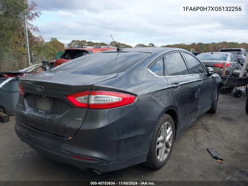 2016 Ford Fusion Se VIN: 1FA6P0H7XG5132256 Lot: 40753634