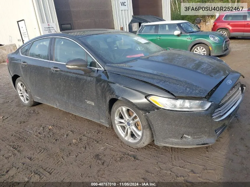 2016 Ford Fusion Energi Titanium VIN: 3FA6P0SU4GR252467 Lot: 40757010