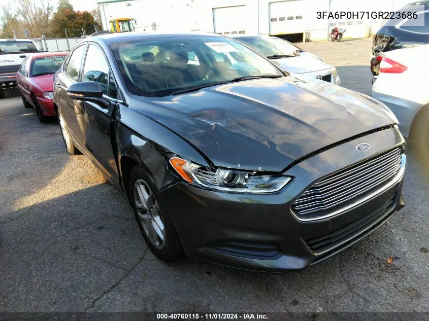 2016 Ford Fusion Se VIN: 3FA6P0H71GR223686 Lot: 40760115