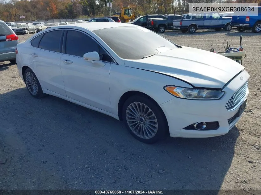 2016 Ford Fusion Titanium VIN: 3FA6P0K9XGR308634 Lot: 40765058