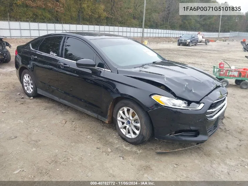 2016 Ford Fusion S VIN: 1FA6P0G71G5101835 Lot: 40782772