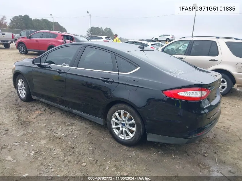 2016 Ford Fusion S VIN: 1FA6P0G71G5101835 Lot: 40782772