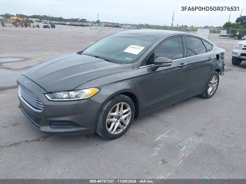 3FA6P0HD5GR376531 2016 Ford Fusion Se