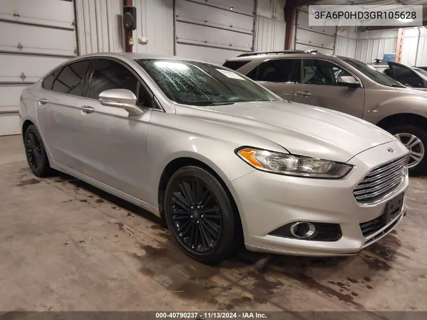 2016 Ford Fusion Se VIN: 3FA6P0HD3GR105628 Lot: 40790237