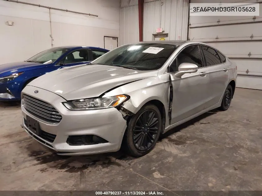 2016 Ford Fusion Se VIN: 3FA6P0HD3GR105628 Lot: 40790237