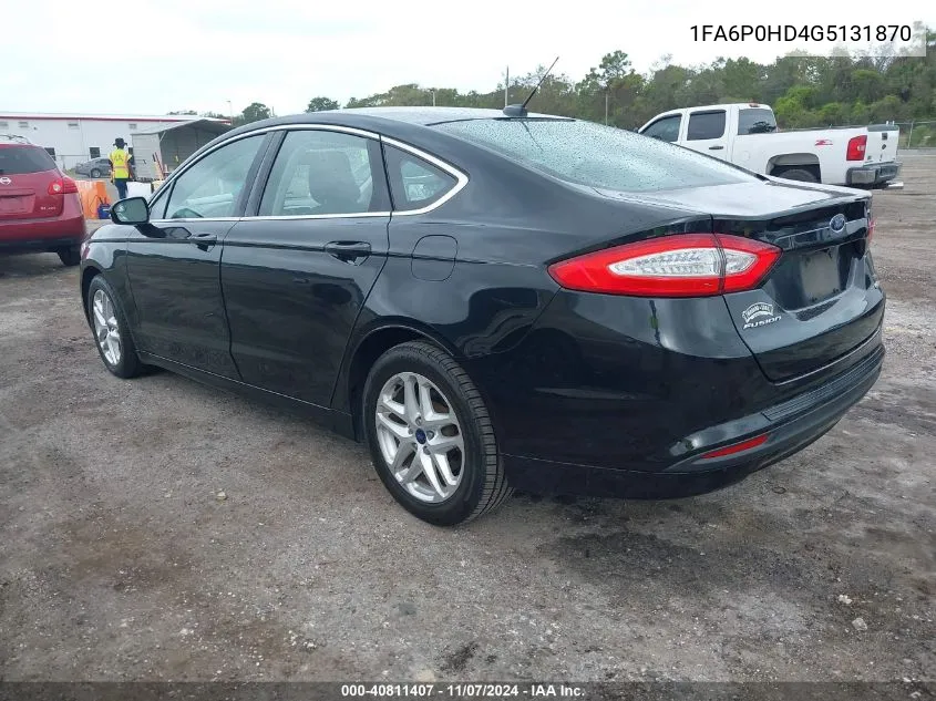 1FA6P0HD4G5131870 2016 Ford Fusion Se