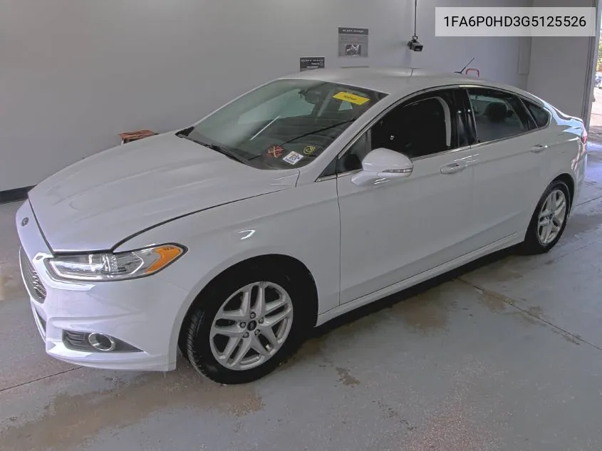 2016 Ford Fusion Se VIN: 1FA6P0HD3G5125526 Lot: 40815100