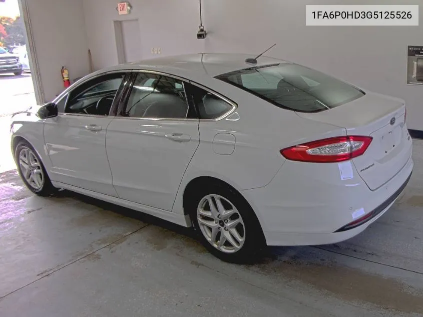 2016 Ford Fusion Se VIN: 1FA6P0HD3G5125526 Lot: 40815100