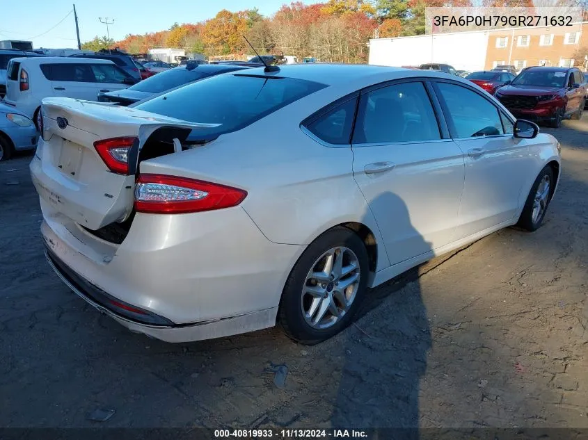 2016 Ford Fusion Se VIN: 3FA6P0H79GR271632 Lot: 40819933