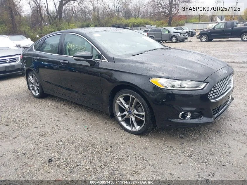 2016 Ford Fusion Titanium VIN: 3FA6P0K97GR257125 Lot: 40853438