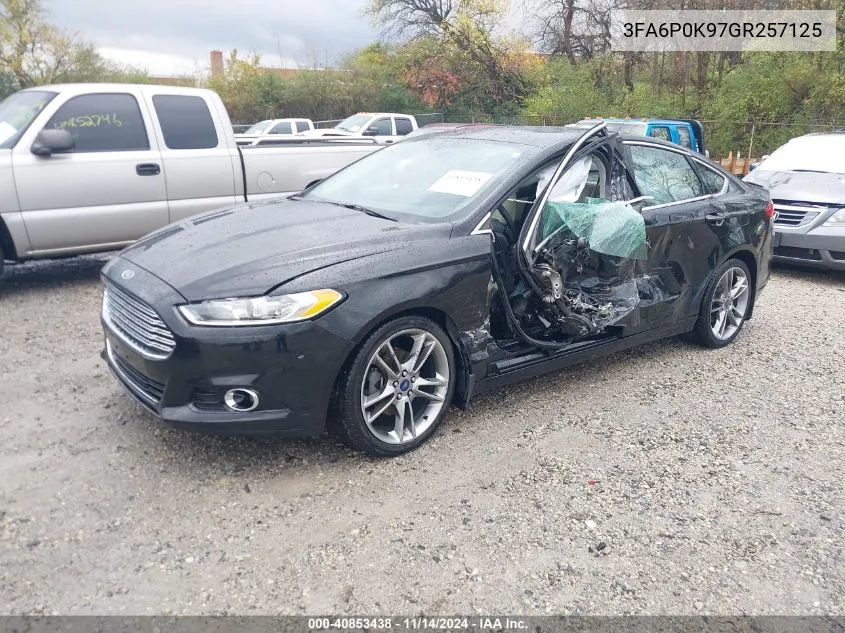 2016 Ford Fusion Titanium VIN: 3FA6P0K97GR257125 Lot: 40853438